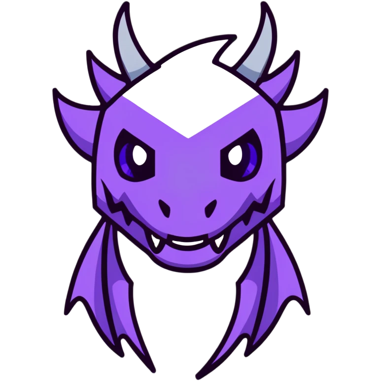 Minecraft black dragon head with purple eyes emoji