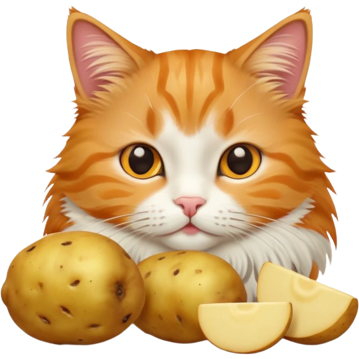 Cat eating potatoes emoji