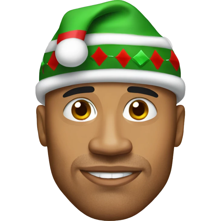 Dwayne Johnson wearing a Christmas hat  emoji