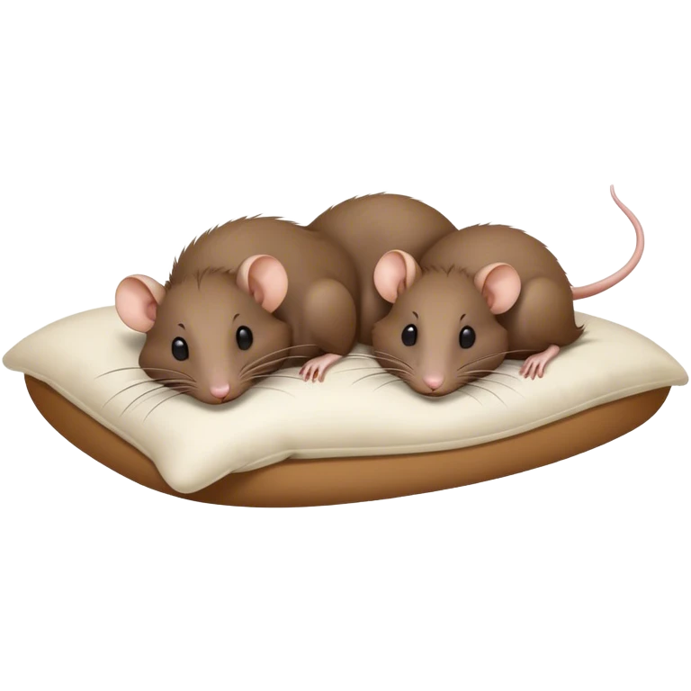 two rats in a typical human bed tucked in sleeping with Z’s floating above their heads  emoji