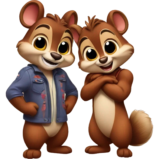Chip and dale in love emoji