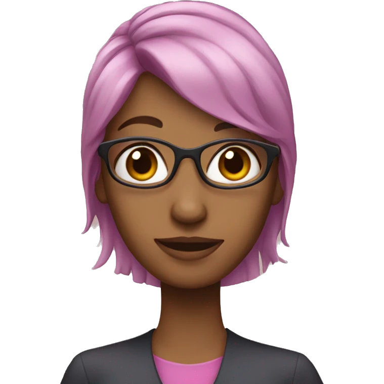 female teacher pink purple hair emoji