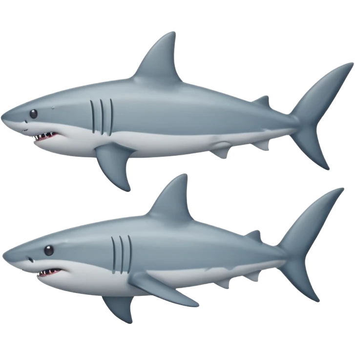 side view of shark body with a cat face emoji