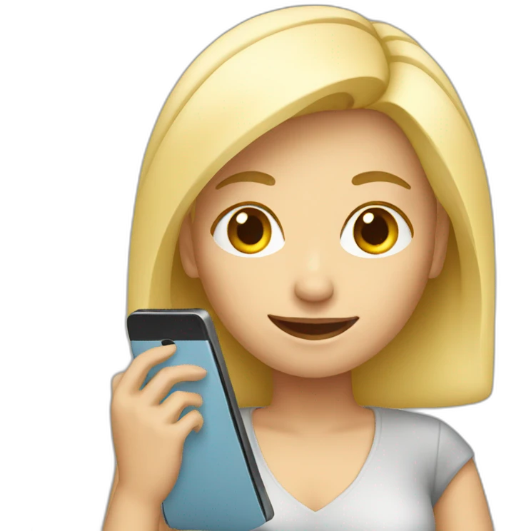 Blond Woman with smartphone emoji