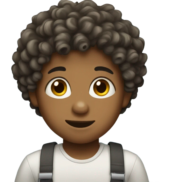 Little boy with curly hair  emoji