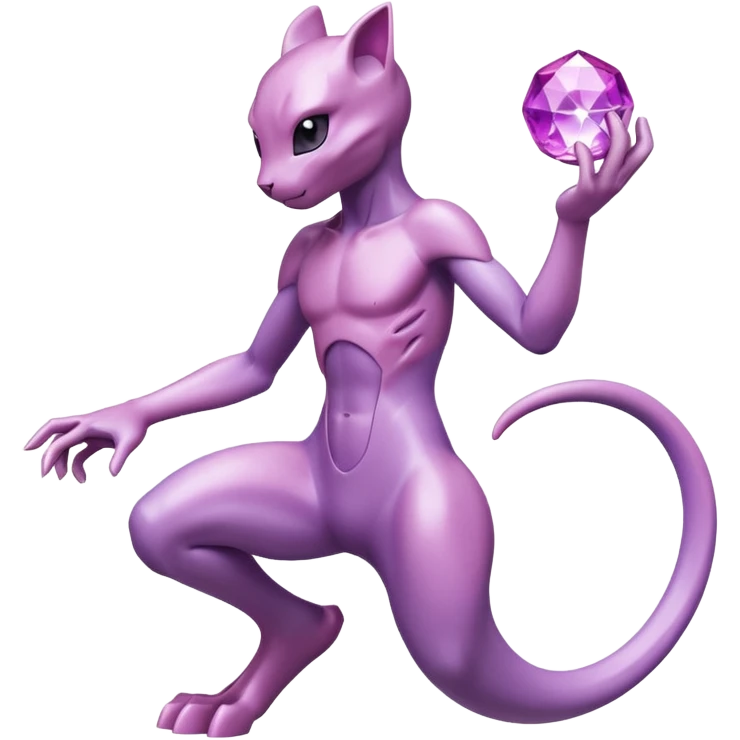 Pokemon legendary purple and pink crystal mewtwo emoji