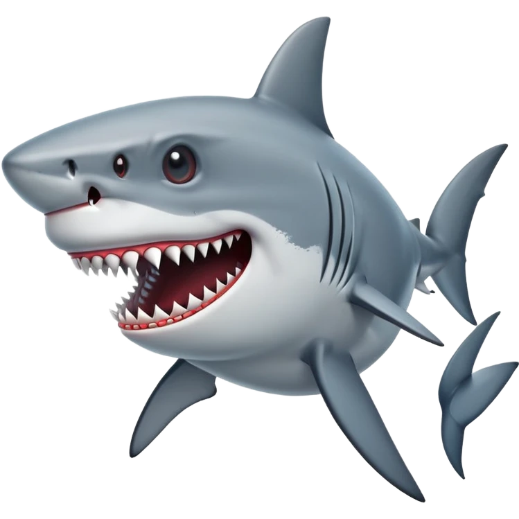 Shark with a 40in buss down emoji