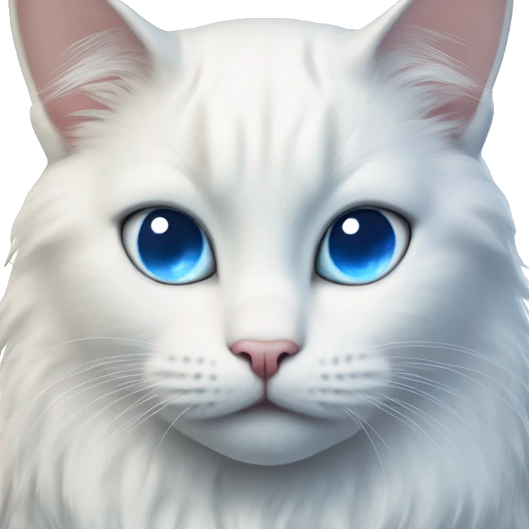 White cat blue eyes The moon on the forehead emoji