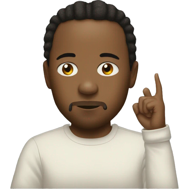 Kendrick Lamar with fingers on lips emoji