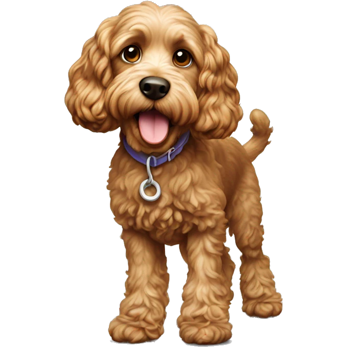 Cockapoo dog lifting hind leg to pee emoji