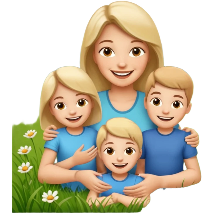Nany with kidsmaid with kids emoji
