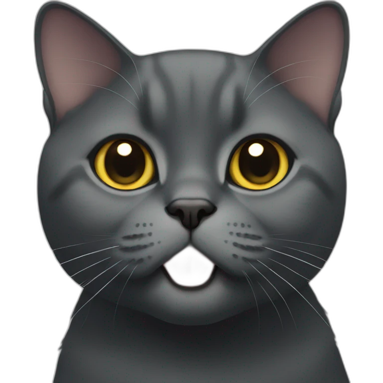 Black British shorthair cat face emoji