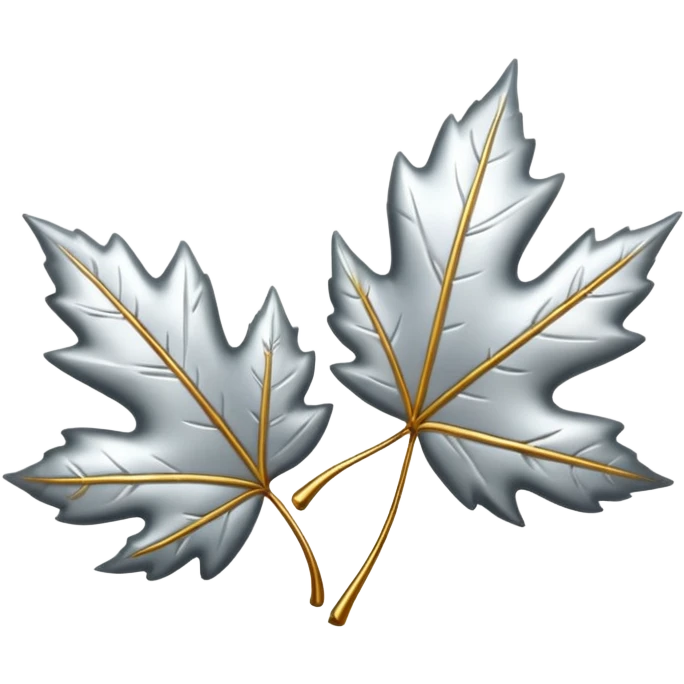 Falling 2 leaves made of silver 🍃 emoji