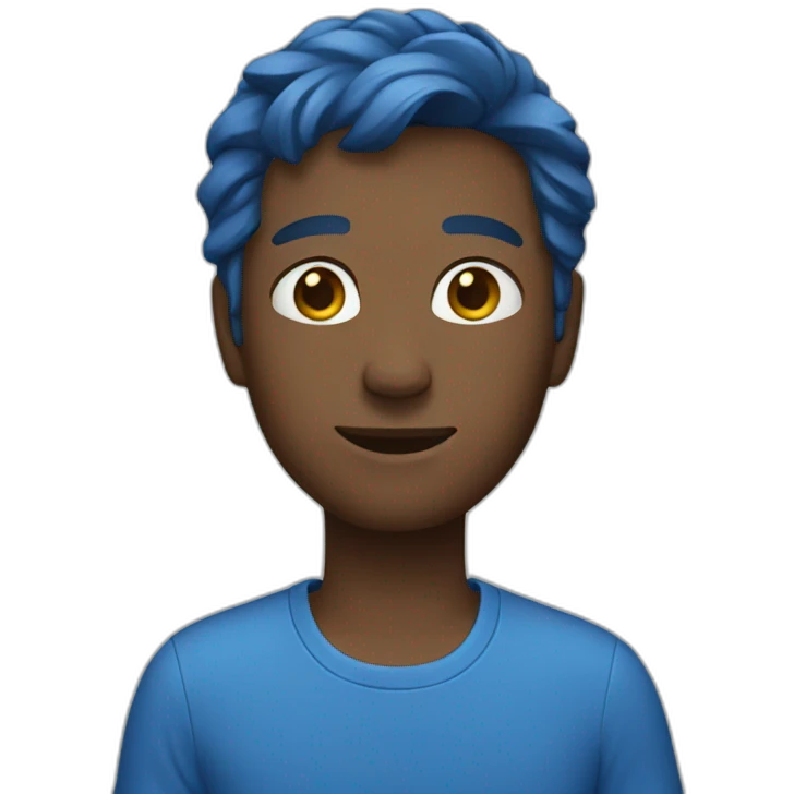 wearing blue clothes emoji