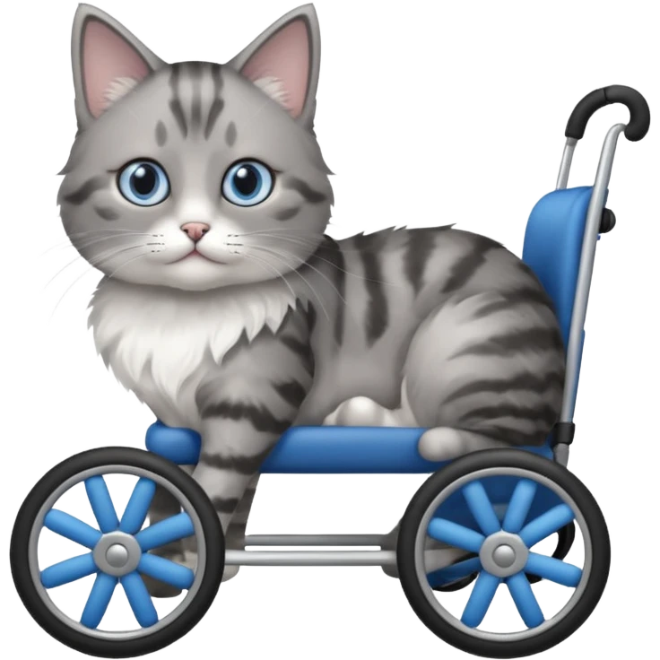 cat in a pet wheelchair emoji