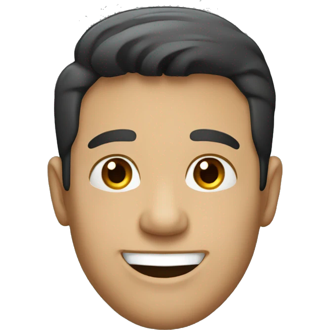 happy male portrait in black shirt emoji