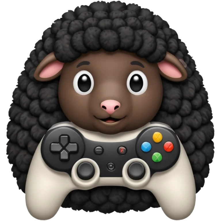 black sheep holding a controller emoji