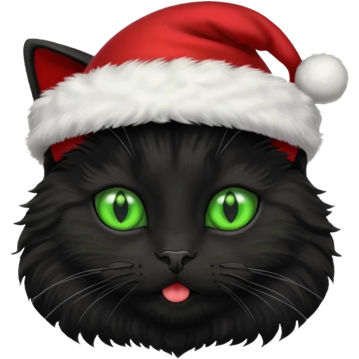 Black fluffy cat goes on holiday emoji