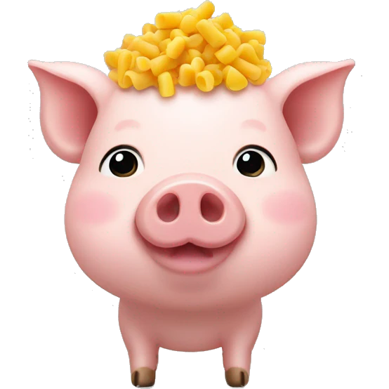 Little pig with yellow Macaroni hair emoji