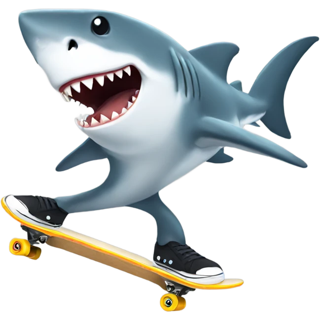Shark skateboarding  emoji