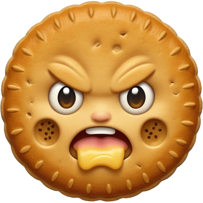 cute biscuit no cream angry emoji
