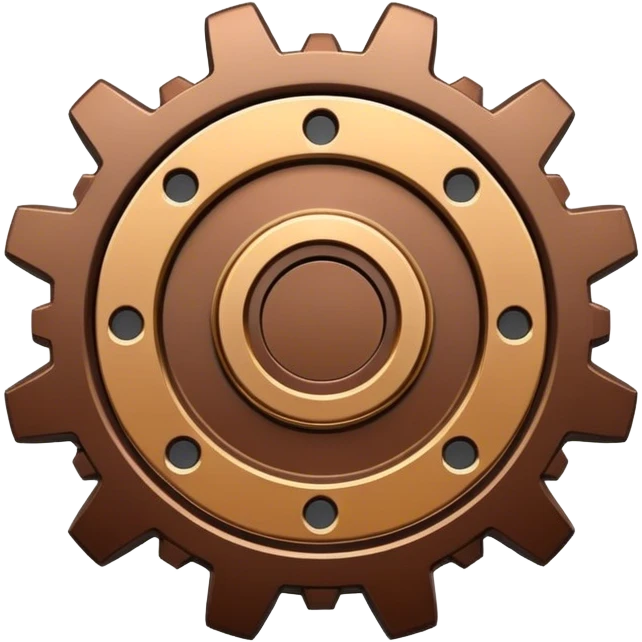 gear emblem brown emoji