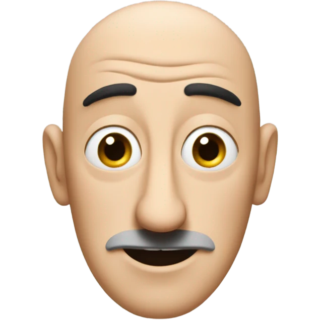 Gru from despicable me. short round man with long pointy nose. emoji