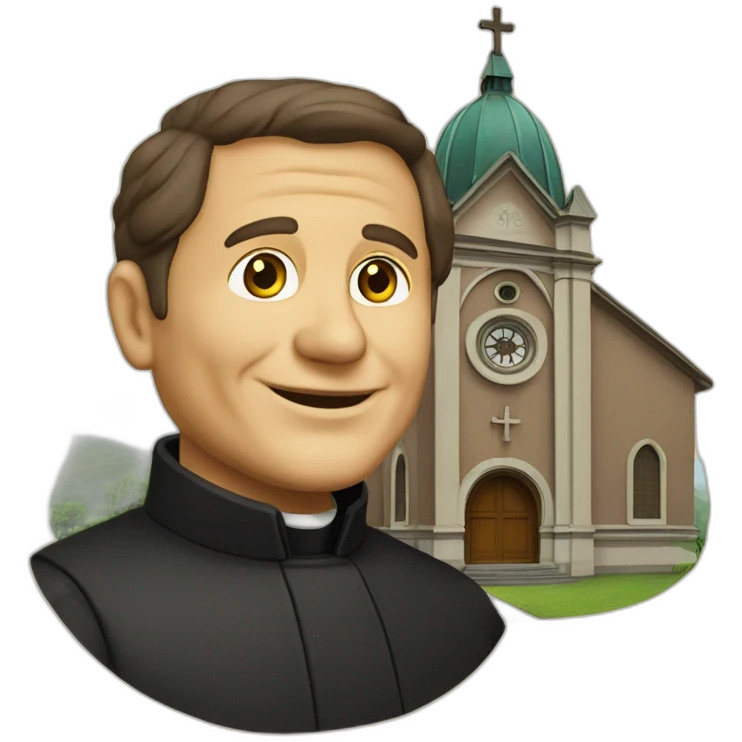 don bosco with a church on his background emoji