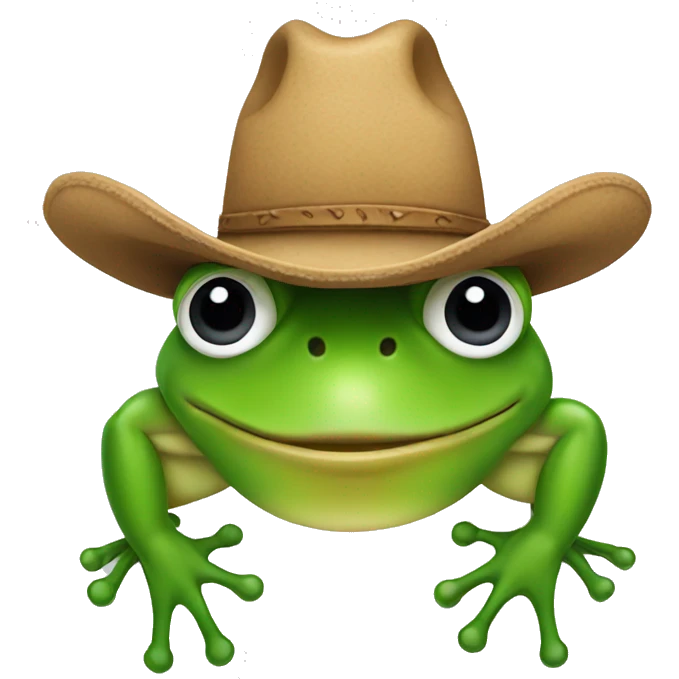 Frog with cowboy hat emoji