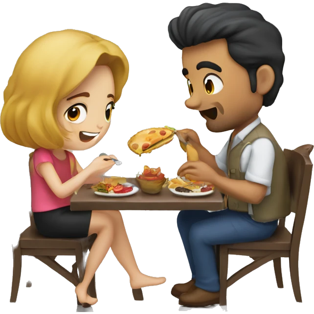 natalia comiendo berengena con hugo2 emoji