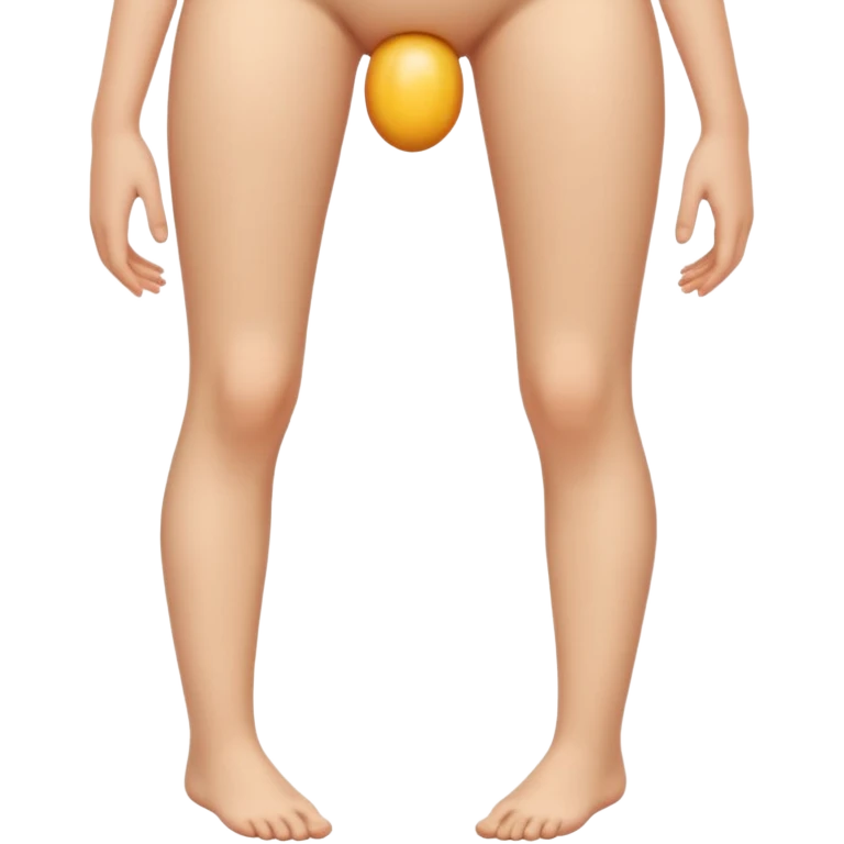 Enfants fille nude debout les jambes écartées réaliste avec un trou dans l'entrejambe emoji