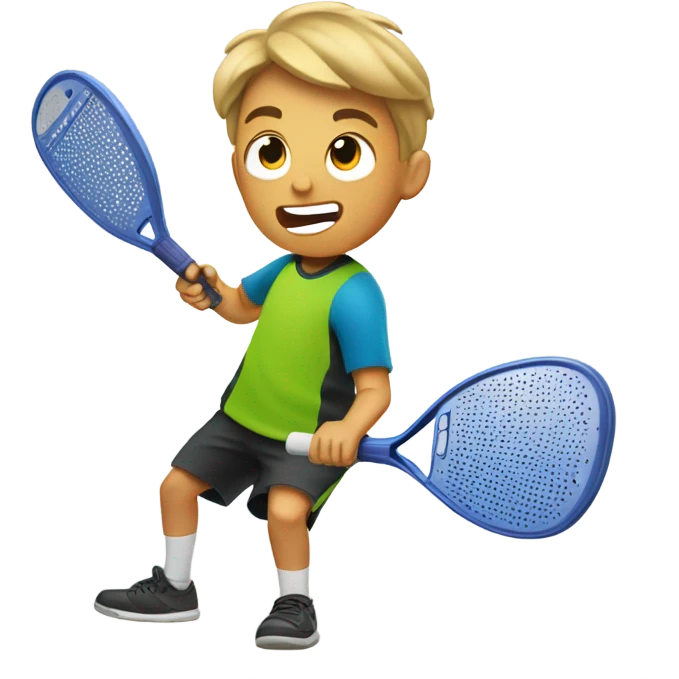 Boy playing pickleball emoji