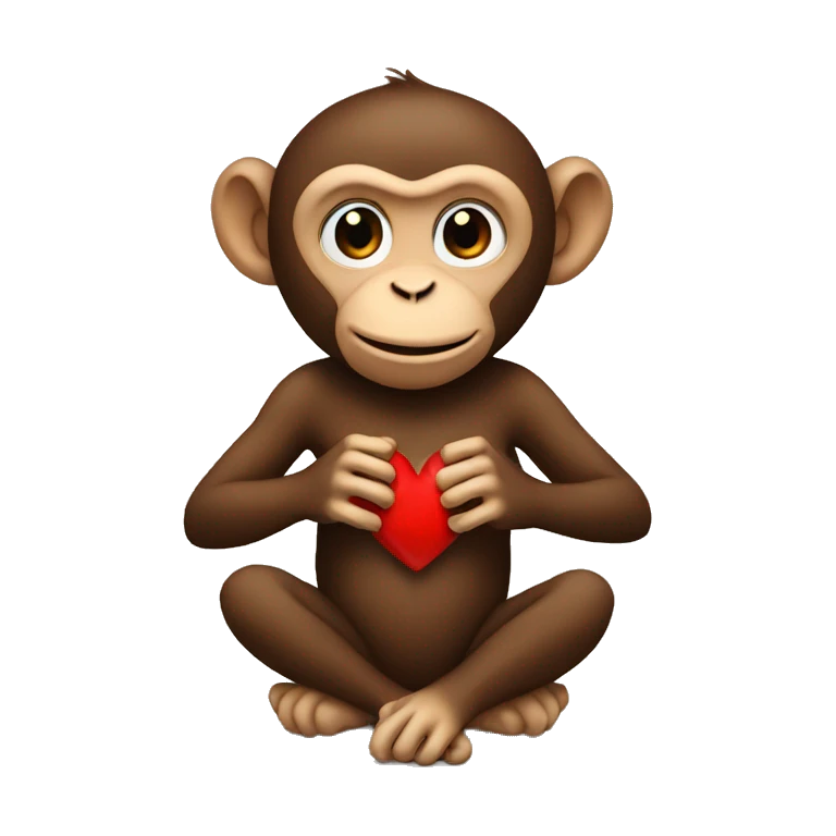 monkey making a heart emoji