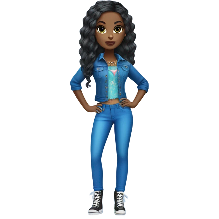 BratZ black girl in blue emoji
