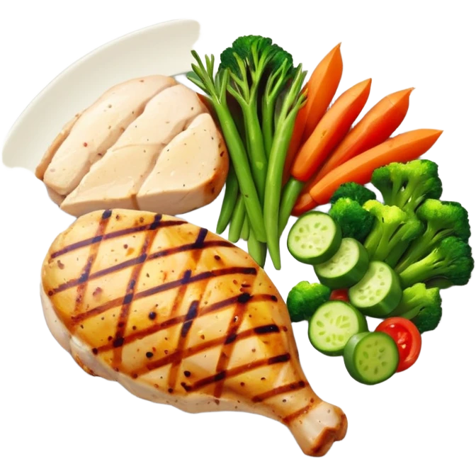Meal with protein chicken and veggies emoji