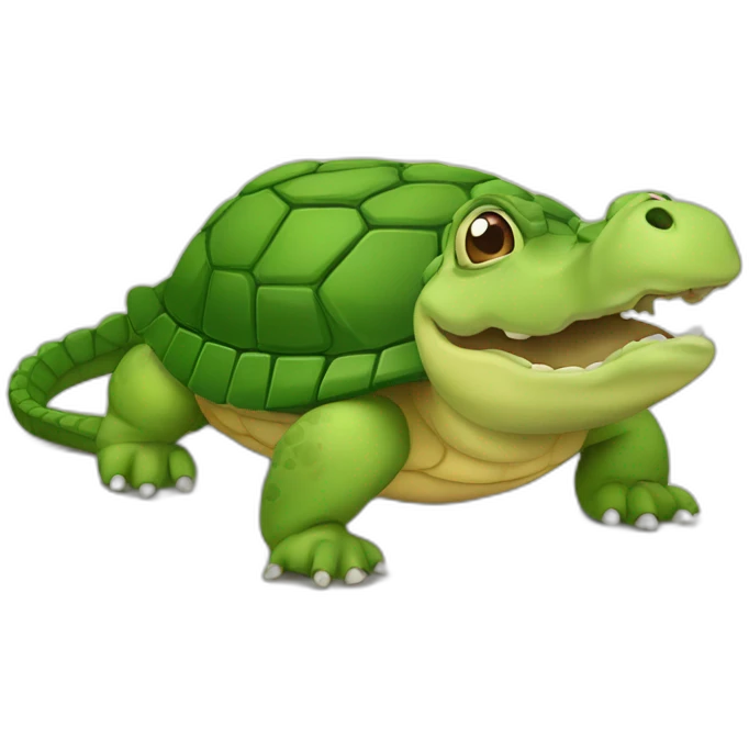 Tortue sur un crocodile emoji