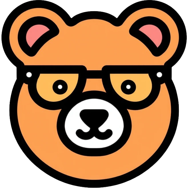 bear with glasses emoji