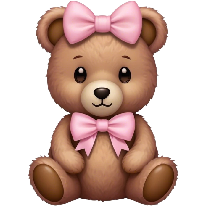 teddy bear with pastel pink bow emoji