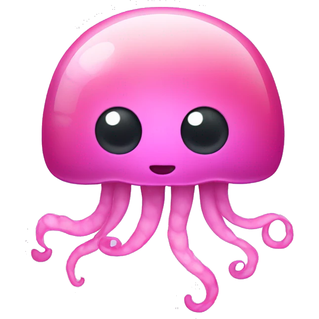 Jellyfish with a pink bow on it  emoji