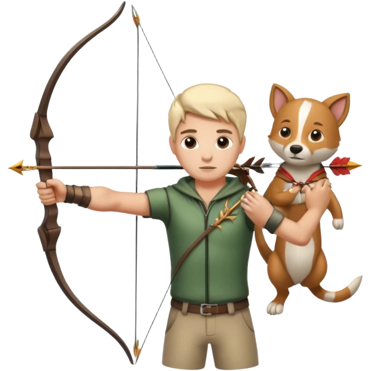 un archer avec une bete de compagnie emoji