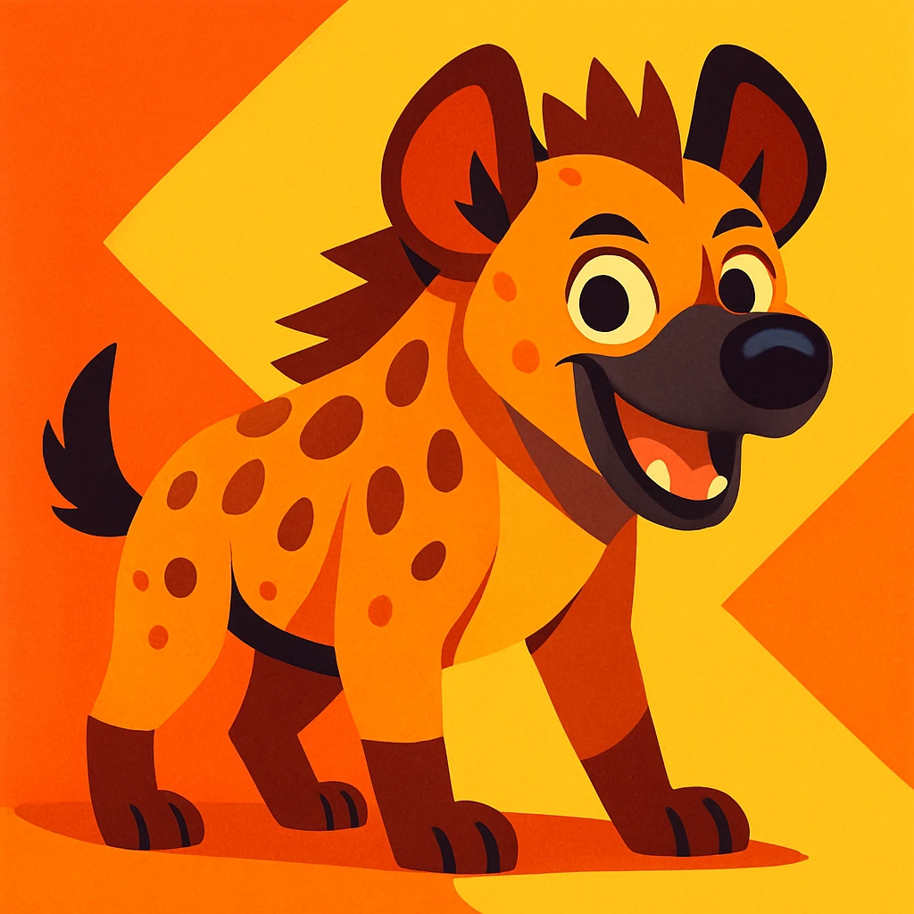 hyena, vibrant cartoon style emoji