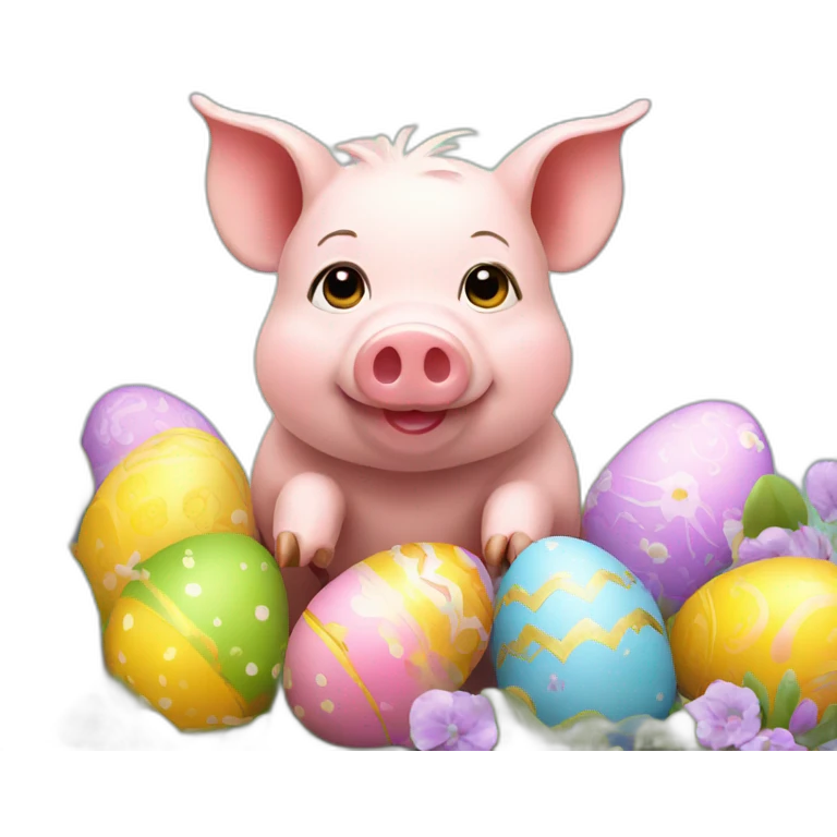 pig with easter decoration emoji