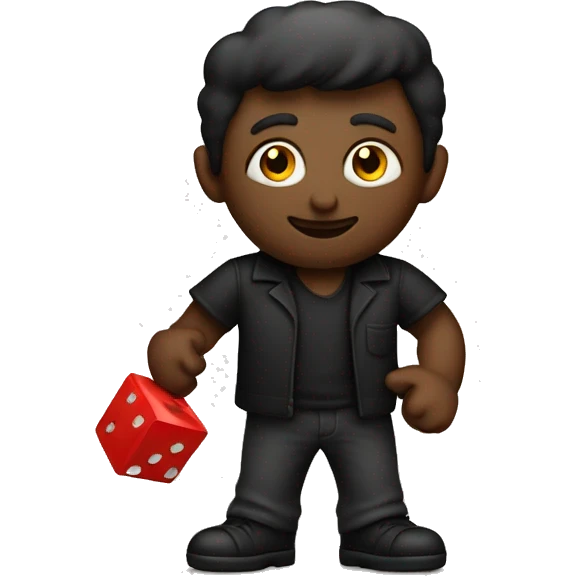 Dados preto e vermelho  emoji