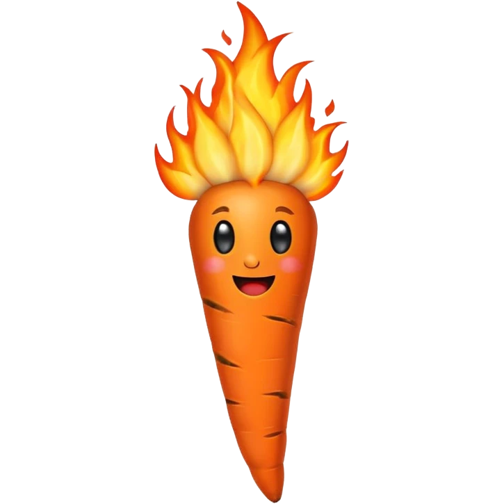 Flaming carrot emoji