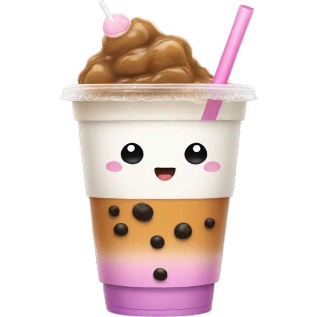 Emoji with bubble tea emoji