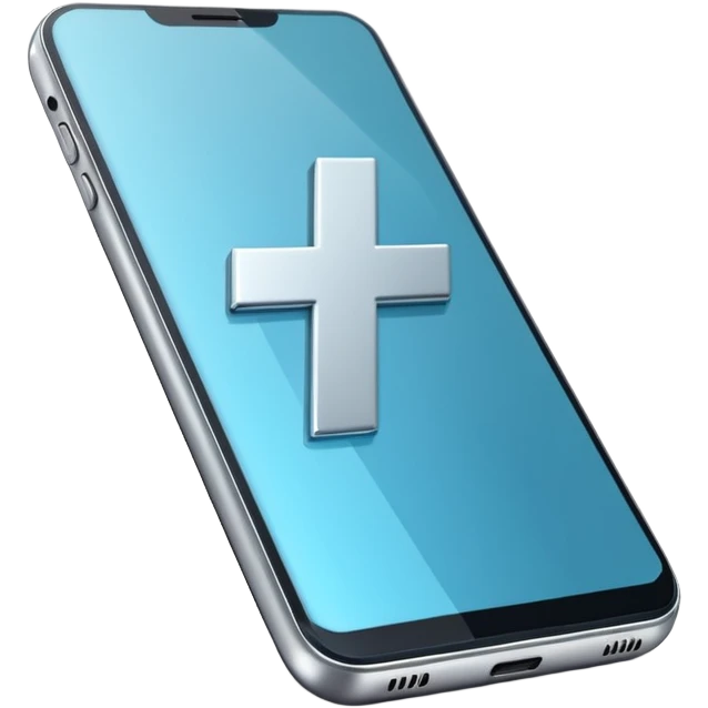 smartphone with AI and a hashtag symbol emoji