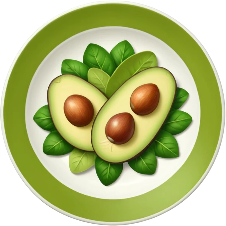 A stylized salad plate in greens or avocado with the hashtag #VogueBodyClinic emoji