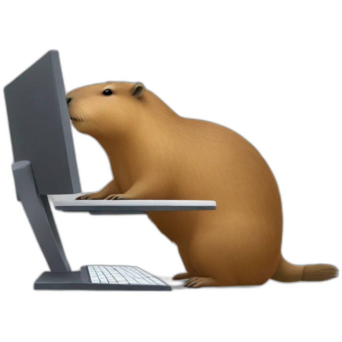 capybara at computer emoji