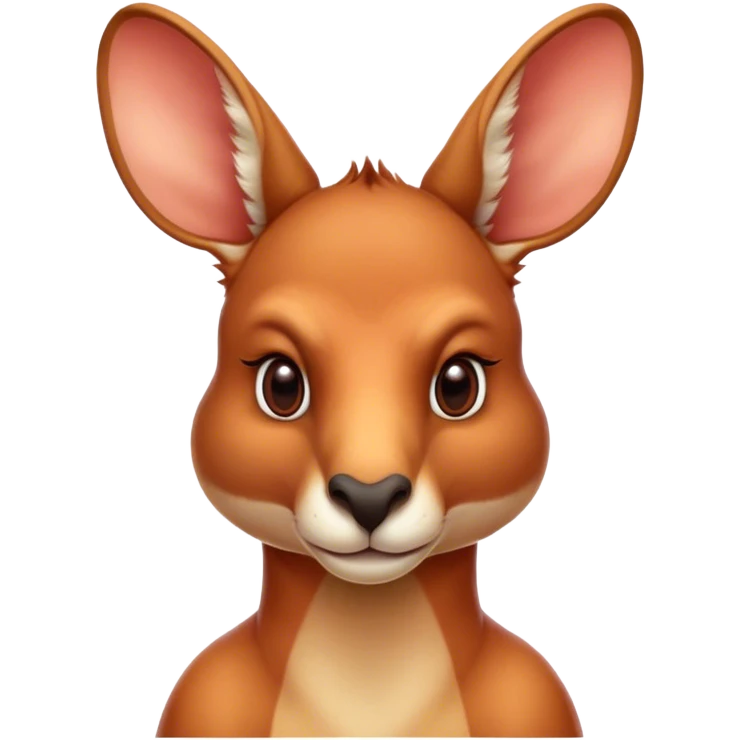 Cinematic Noble Adult Red Kangaroo Portrait Emoji, Poised and regal, with a robust, muscular build, tawny reddish fur, and a distinctive red kangaroo-shaped head featuring a slightly elongated snout, prominent ears, and keen, observant eyes, Simplified yet sharp and sophisticated features, highly detailed, glowing with a warm, sunlit glow, high shine, intelligent and commanding, stylized with an air of outback authority, focused and vigilant, soft glowing outline, capturing the essence of a watchful guardian that seems ready to bound out of the screen with effortless power! emoji