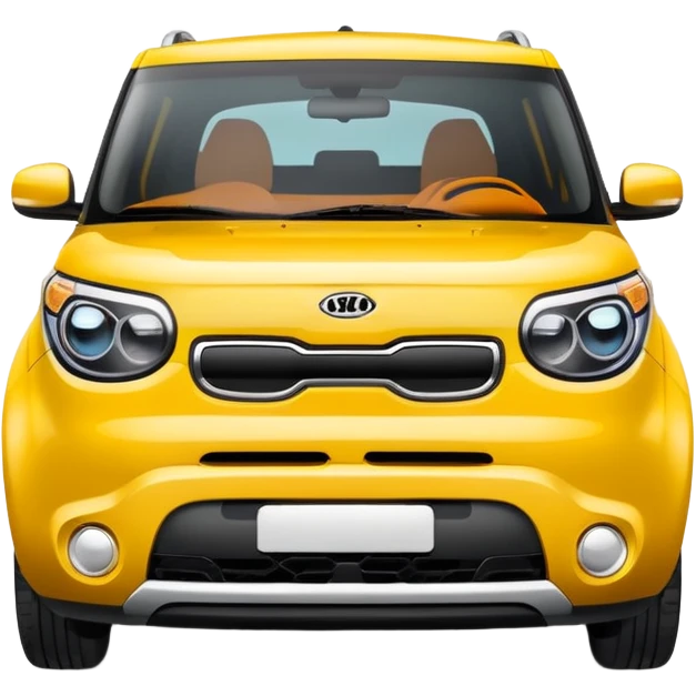 kawaii cute Kia Soul car with expressive eyes, bright colors, rounded proportions emoji